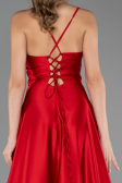 Long Red Satin Prom Gown ABU6573