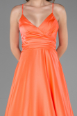 Long Coral Satin Prom Gown ABU6573