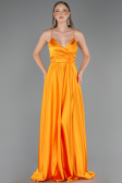 Long Orange Satin Prom Gown ABU6573