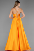 Long Orange Satin Prom Gown ABU6573