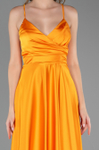 Long Orange Satin Prom Gown ABU6573