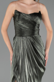 Long Olive Drab Chiffon Plus Size Evening Dress ABU6582