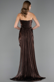Long Brown Chiffon Plus Size Evening Dress ABU6582