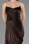 Long Brown Chiffon Plus Size Evening Dress ABU6582