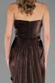 Long Brown Chiffon Plus Size Evening Dress ABU6582