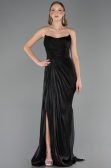 Long Black Chiffon Plus Size Evening Dress ABU6582
