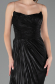 Long Black Chiffon Plus Size Evening Dress ABU6582