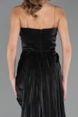 Long Black Chiffon Plus Size Evening Dress ABU6582