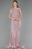 Long Rose Colored Chiffon Evening Dress ABU6581