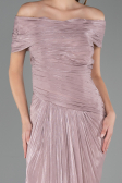 Long Rose Colored Chiffon Evening Dress ABU6581