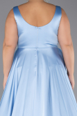 Long Light Blue Satin Formal Plus Size Dress ABU6576