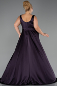 Long Dark Purple Satin Prom Gown ABU6572