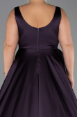 Long Dark Purple Satin Prom Gown ABU6572