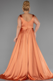Long Orange Satin Plus Size Evening Dress ABU6576