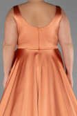 Long Orange Satin Plus Size Evening Dress ABU6576