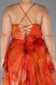 Long Orange Plus Size Prom Dress ABU6586