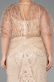 Long Gold Beaded Formal Plus Size Dress ABU5722