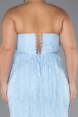Long Light Blue Dantelle Plus Size Evening Gown ABU6280