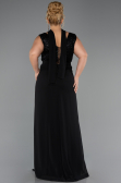 Long Black Chiffon Plus Size Evening Dress ABU6557