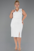 Midi White Plus Size Party Dress ABK2690