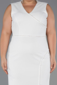 Midi White Plus Size Party Dress ABK2690
