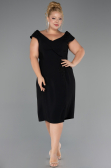 Midi Black Plus Size Cocktail Dress ABK2691