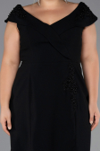 Midi Black Plus Size Cocktail Dress ABK2691