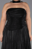 Long Black Chiffon Plus Size Evening Gown ABU5958