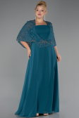 Long Oil Green Chiffon Formal Plus Size Dress ABU6529