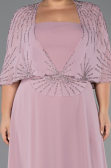 Long Powder Color Chiffon Formal Plus Size Dress ABU6529