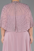 Long Powder Color Chiffon Formal Plus Size Dress ABU6529