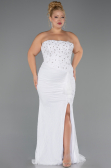 Long White Dantelle Formal Plus Size Dress ABU6364