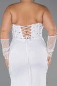 Long White Dantelle Formal Plus Size Dress ABU6364