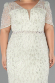 Long Mint Beaded Formal Plus Size Dress ABU6583