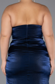 Long Navy Blue Chiffon Oversized Evening Dress ABU6561