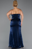 Long Navy Blue Chiffon Oversized Evening Dress ABU6561
