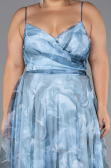 Long Light Blue Plus Size Prom Dress ABU6558