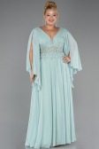 Long Mint Chiffon Formal Plus Size Dress ABU4638