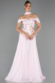 Long Powder Color Chiffon Evening Dress ABU6588