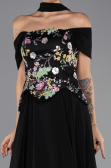 Long Black Chiffon Evening Dress ABU6588