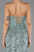 Long Mint Scaly Prom Gown ABU6218