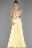 Long Yellow Chiffon Evening Dress ABU6391
