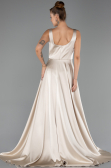 Long Beige Satin Prom Gown ABU6572