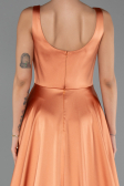 Long Orange Satin Prom Gown ABU6572