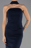 Long Navy Blue Mermaid Evening Gown ABU6575