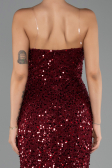 Long Burgundy Scaly Evening Dress ABU6503