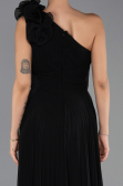 Long Black Chiffon Evening Dress ABU6593