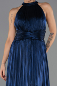 Long Navy Blue Chiffon Prom Gown ABU6594