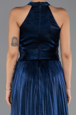Long Navy Blue Chiffon Prom Gown ABU6594