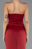 Long Burgundy Satin Prom Gown ABU6512
